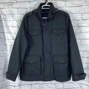Tommy Hilfiger hard shell winter coat w/quilted lining black sz men XXL